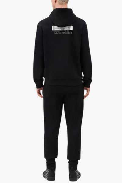 emporio armani ea7 Tuta Full Zip Con Cappuccio Visibility Nero Uomo, foto 4
