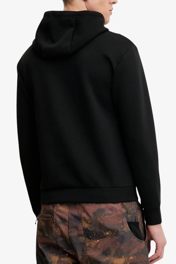 emporio armani ea7 Felpa Con Cappuccio Premium Shield In Misto Viscosa Stretch Nero Uomo, foto 4