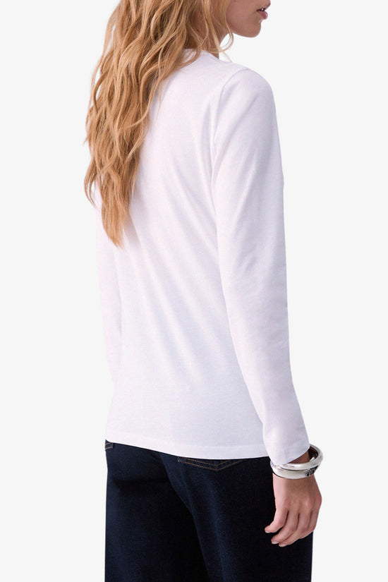  T-Shirt Maniche Lunghe Con Stampa E Strass-liu jo-Bianco-Special_-Wf6448 js923 l.9471-4  