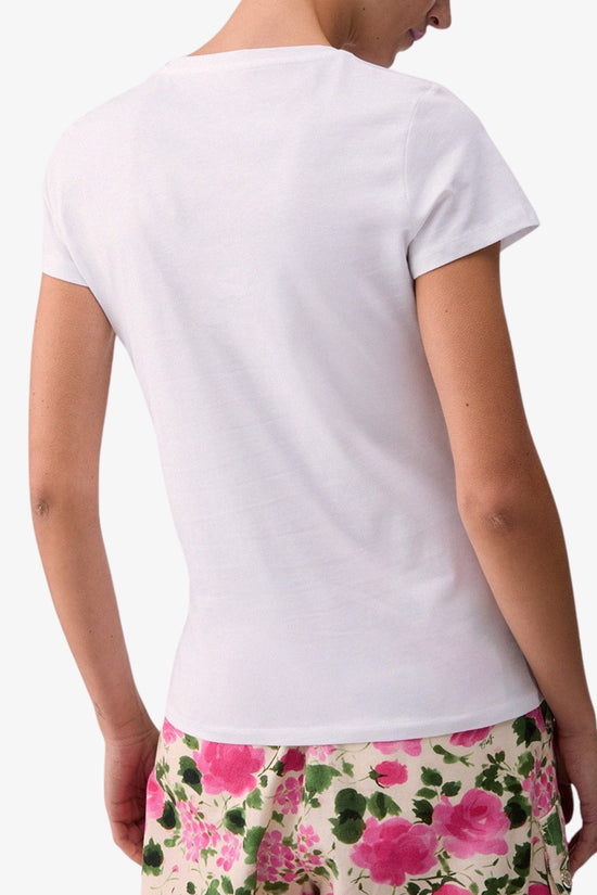  T-Shirt Maniche Corte Con Stampa E Strass-liu jo-Bianco-Special_-Wa6493 js923 p9603-4  