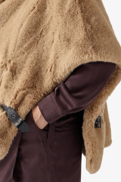 pinko Cappa In Eco Pelliccia New Comodino Beige Donna, foto 4