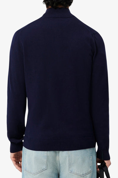 lacoste Cardigan Full Zip Logo Piccolo Ricamato Blu Uomo, foto 4
