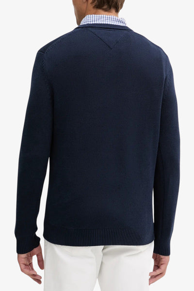tommy jeans Maglione Girocollo Slim Logo Bandierina Ricamato Nero Uomo, foto 4