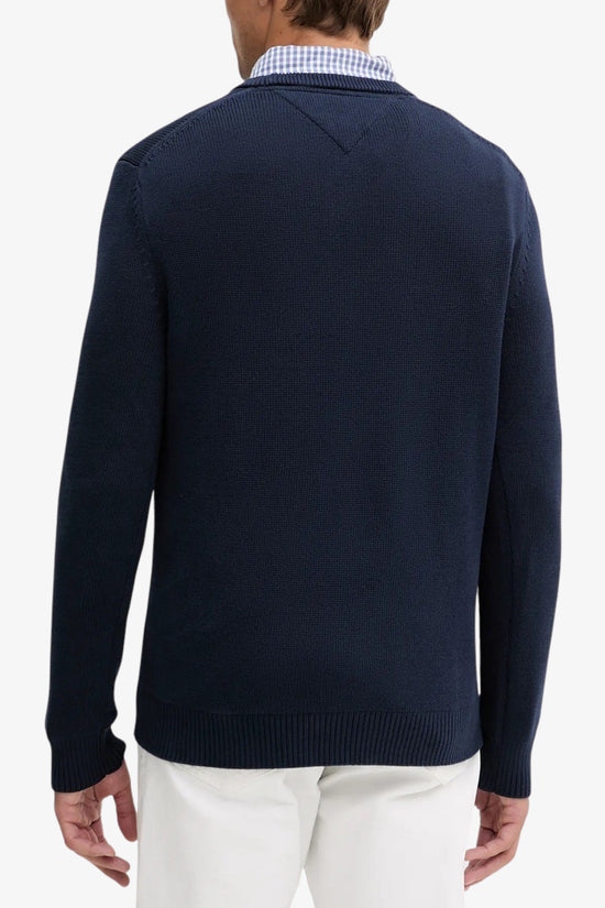  Maglione Girocollo Slim Logo Bandierina Ricamato-tommy jeans-Nero-Uomo-Dm0dm21787 c1g-4  