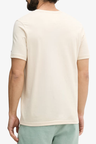 tommy hilfiger T-Shirt Maniche Corte Logo Script Beige Uomo, foto 4