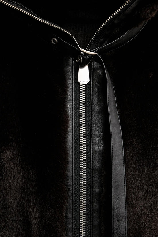  Giacca Blouson Full Zip In Eco Pelliccia-pinko-Marrone-Donna-106013 a1zm m28-4  