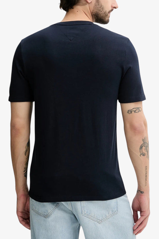  T-Shirt Maniche Corte Bandiera Ricamata-tommy hilfiger-Blu-Uomo-Mw0mw39843 dw5-4  