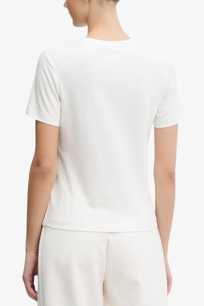 guess T-Shirt Maniche Corte Logo Borchiette Octavia Bianco Donna, foto 4
