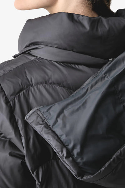 emporio armani ea7 Piumino Full Zip Con Cappuccio Staccabile Grigio Donna, foto 4