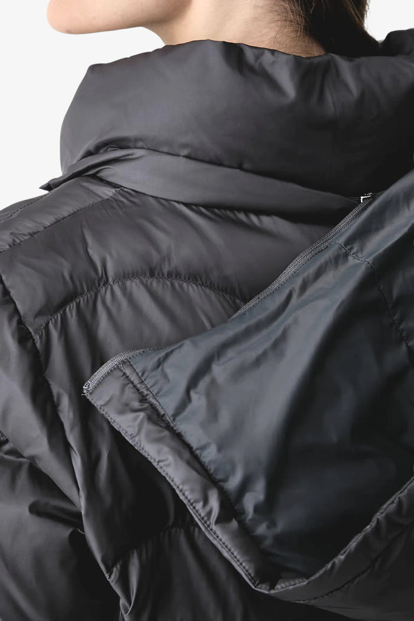 emporio armani ea7 Piumino Full Zip Con Cappuccio Staccabile Grigio Donna, foto 4