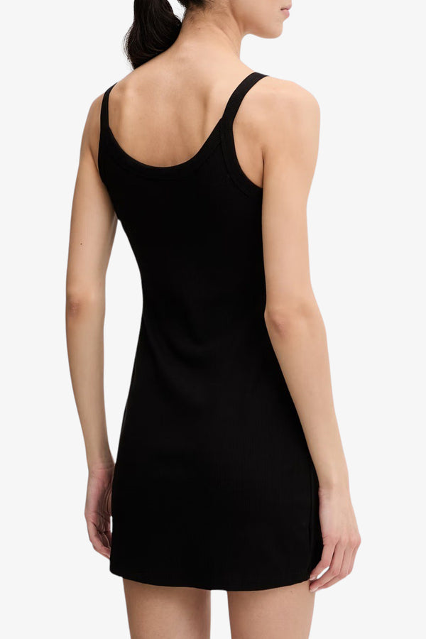 guess Vestito Corto A Costine Jasmine Nero Donna, foto 4