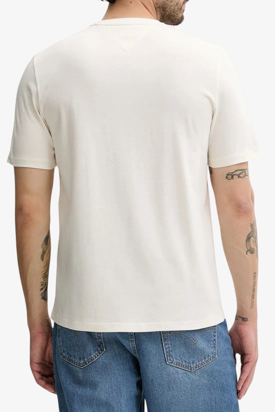  T-Shirt Maniche Corte Bandiera Ricamata-tommy hilfiger-Beige-Uomo-Mw0mw39843 z00-4  