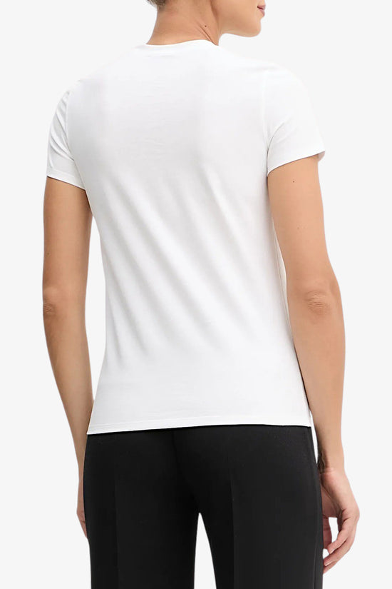  T-Shirt Maniche Corte Logo Ricamato-elisabetta franchi-Bianco-Donna-Ma00756e2 270-4  