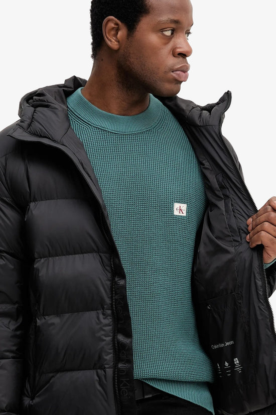  Piumino Full Zip Con Cappuccio CK Monogramma-calvin klein jeans-Nero-Uomo-Lv04rd528g ub1-4  