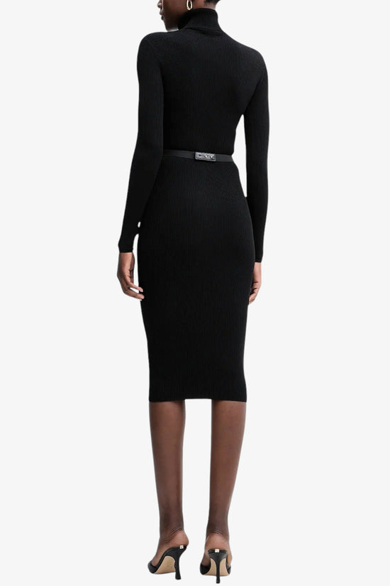  Vestito In Maglia A Costine Con Cintura-elisabetta franchi-Nero-Donna-Am-07b-56e2 110-5  