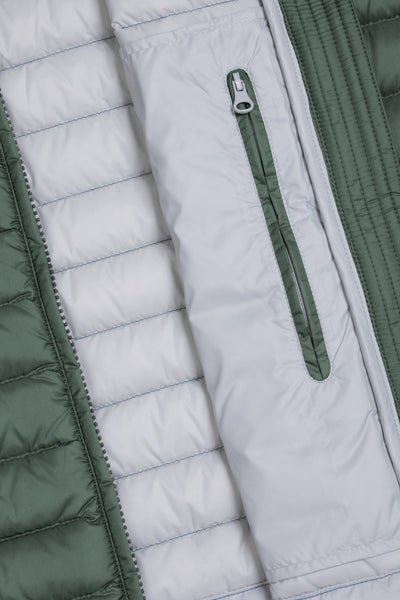 colmar Gilet Full Zip Imbottito In Piuma Leggera Verde Uomo, foto 5