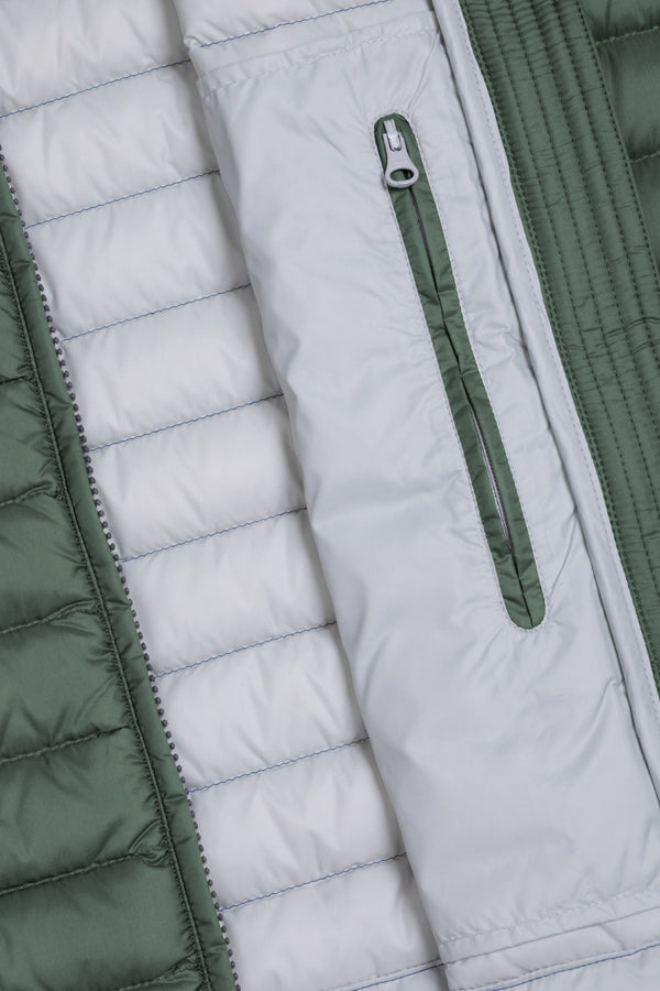 colmar Gilet Full Zip Imbottito In Piuma Leggera Verde Uomo, foto 5