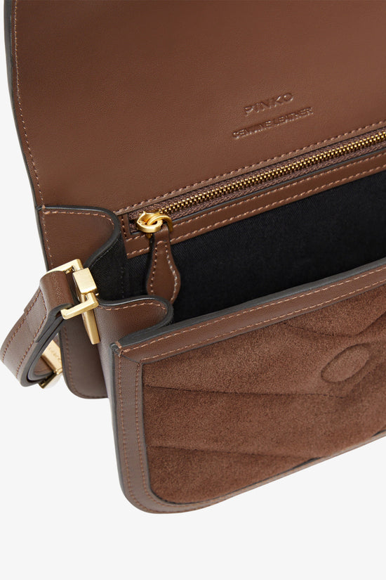  Borsa A Tracolla Piccola Mini Love Bag Box In Pelle Scamosciata-pinko-Marrone-Donna-104297 a2jh l74v-5  