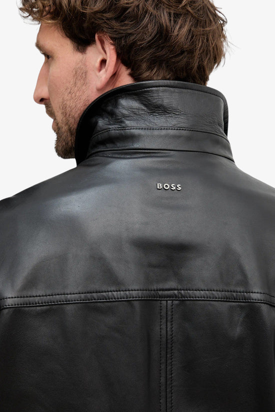  Giacca Full Zip In Pelle Nappa-boss-Nero-Uomo-50547511 001-5  