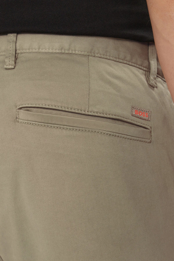 boss Pantaloni Chino Slim Fit In Cotone Elasticizzato Beige Uomo, foto 5