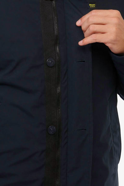 blauer Parka Full Zip Con Cappuccio Removibile Chester Blu Uomo, foto 5