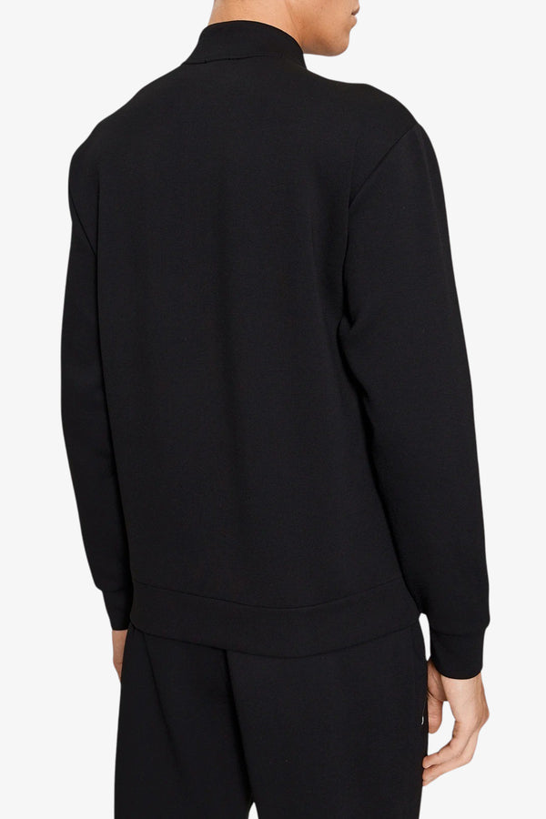 emporio armani ea7 Felpa Full Zip Premium Shield In Misto Viscosa Stretch Nero Uomo, foto 5