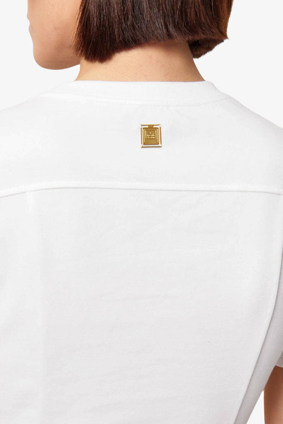  T-Shirt Maniche Corte Con Bottoni Decorativi-elisabetta franchi-Bianco-Donna-Ma00461e2 270-5  