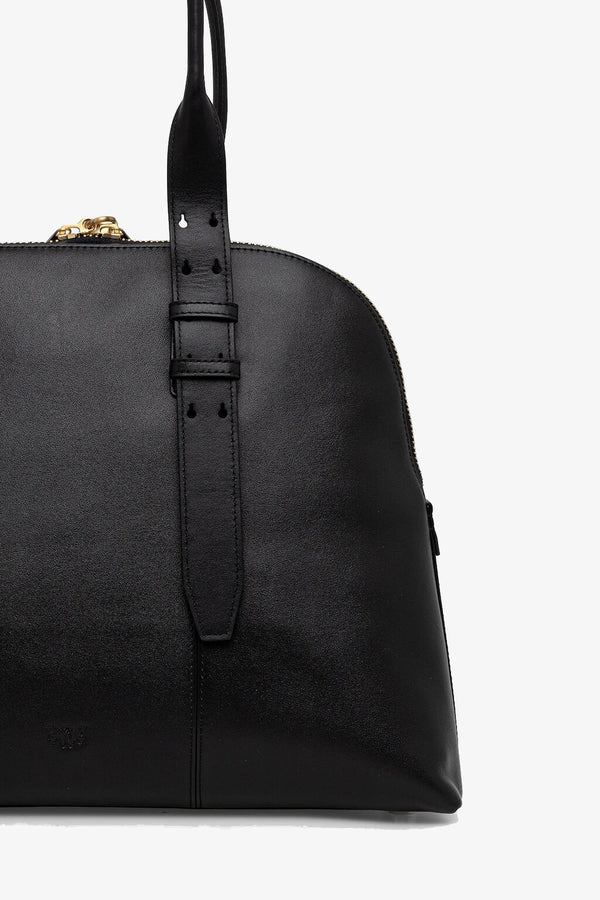 pinko Borsa A Mano Bowling Escape Bag In Pelle Maxi Nero Donna, foto 5