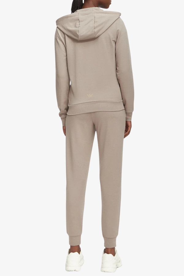 emporio armani ea7 Tuta Full Zip Con Cappuccio Evolution Beige Donna, foto 5