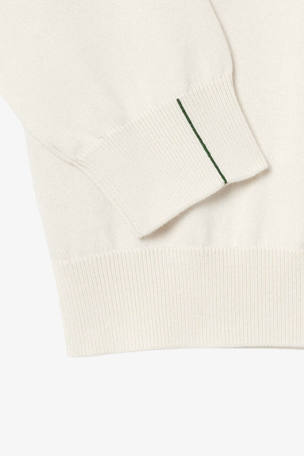 lacoste Maglione Girocollo Logo Piccolo Ricamato Bianco Uomo, foto 5