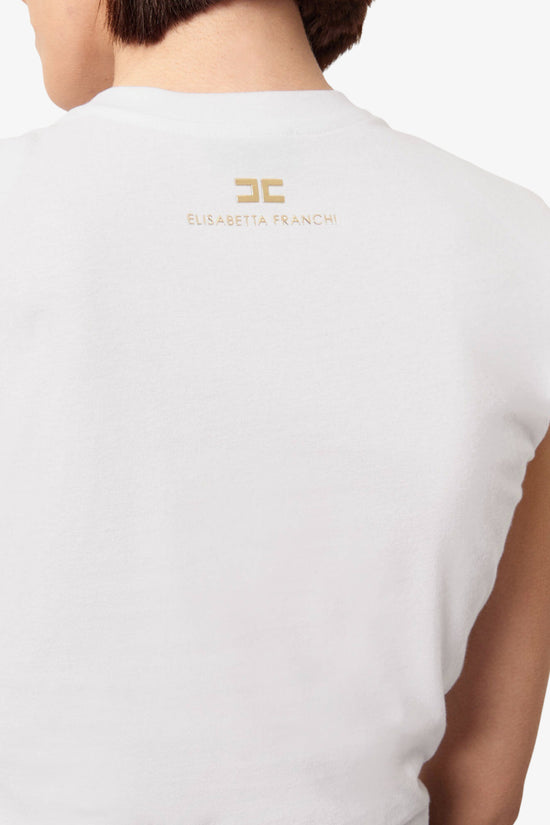  T-Shirt In Jersey Con Nodo-elisabetta franchi-Bianco-Donna-Ma01161e2 270-5  