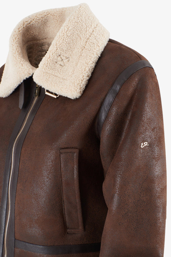  Giacca Montone In Ecopelle Full Zip-yes zee-Marrone-Donna-J023/kj00 0232-5  