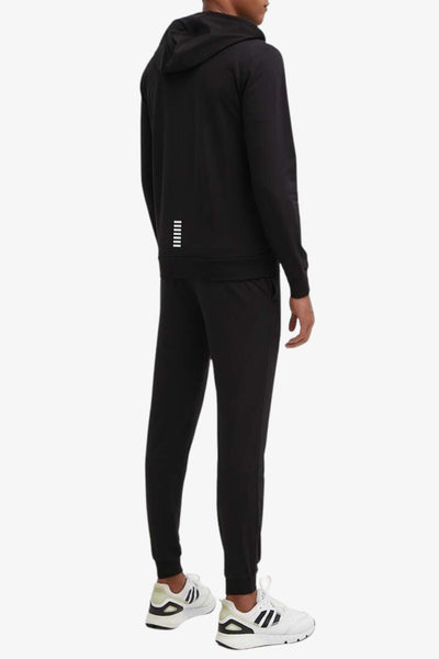 emporio armani ea7 Tuta Full Zip Con Cappuccio Core Identity Nero Uomo, foto 5