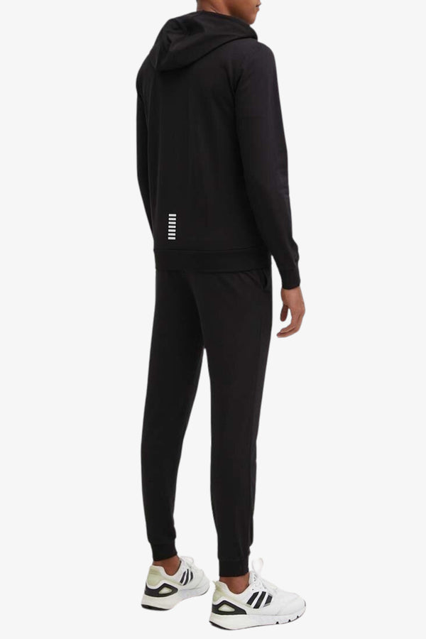 emporio armani ea7 Tuta Full Zip Con Cappuccio Core Identity Nero Uomo, foto 5