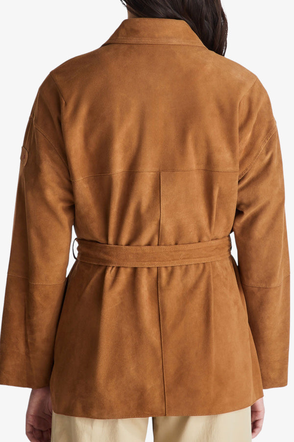 peuterey Giacca In Pelle Scamosciata Con Fusciacca Machuca Suede Marrone Donna, foto 5