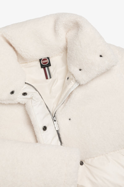 colmar Piumino Full Zip Collo Alto Con Dettagli Teddy Bianco Donna, foto 5