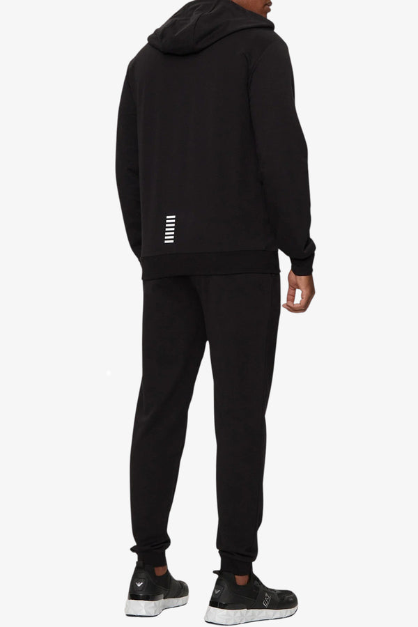 emporio armani ea7 Tuta Full Zip Con Cappuccio Core Identity Nero Uomo, foto 5