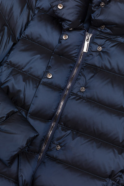 colmar Piumino Lungo Full Zip Sciancrato Con Collo Alto Blu Donna, foto 5