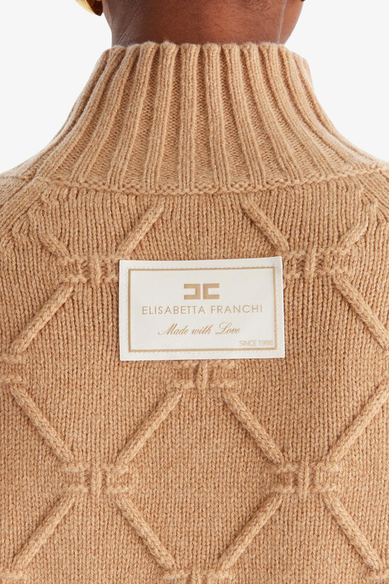  ELISABETTA FRANCHI MAGLIONE DONNA-elisabetta franchi-Beige-Donna-Mk-55t-57e2-v420 ea2-5  
