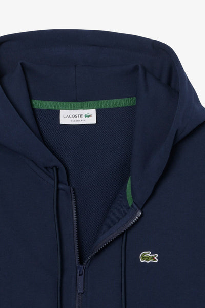 lacoste Felpa Full Zip Con Cappuccio Logo Piccolo Ricamato Blu Uomo, foto 5