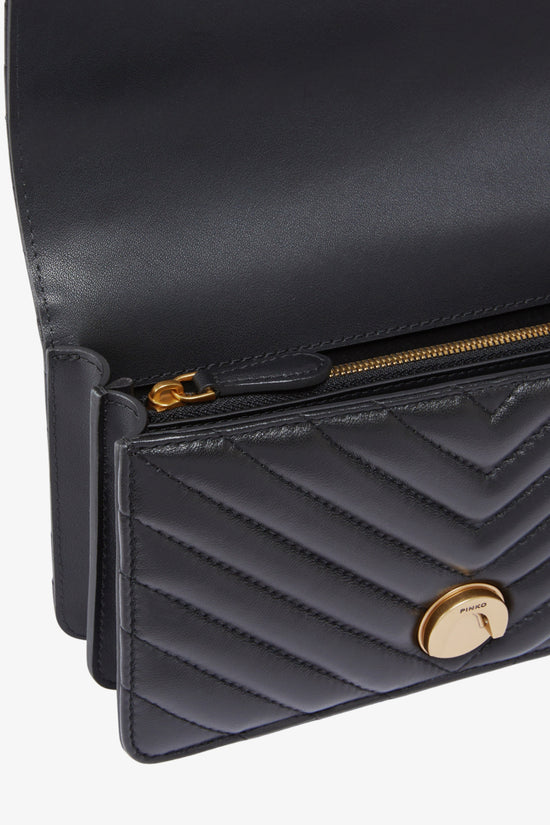  Borsa A Tracolla Mini Love Bag One Chevron-pinko-Nero-Donna-100074 a0gk z99q-5  