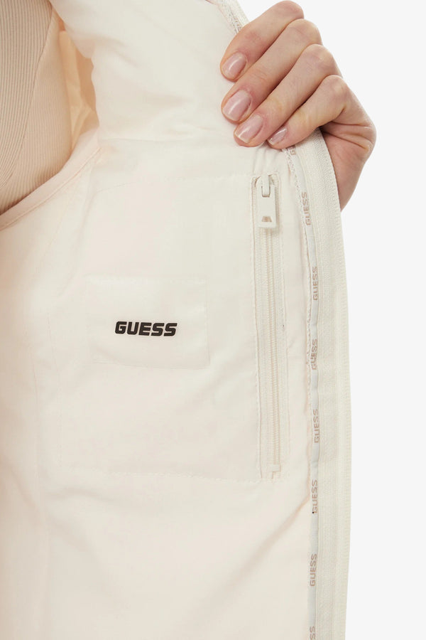 guess Piumino Full Zip Con Cappuccio Solid Bianco Donna, foto 6