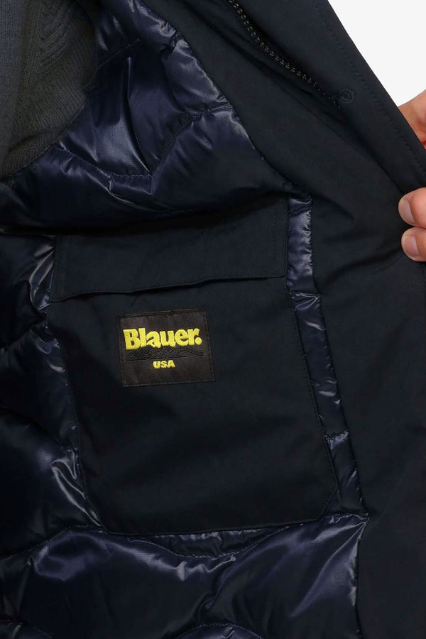 blauer Parka Full Zip Con Cappuccio Removibile Chester Blu Uomo, foto 6