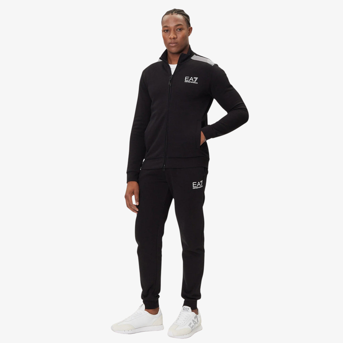 Emporio Armani Ea7 Tuta Full Zip Lines Nero 7M000966 AF10377