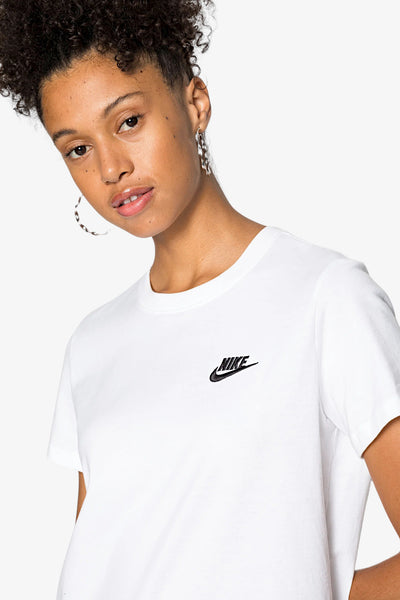 nike sportswear T-Shirt Club Essentials Logo Piccolo Bianco Donna, foto 2