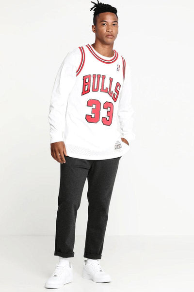 mitchell&ness Canotta Swingman NBA Chicago Bulls Scottie Pippen Bianco Uomo, foto 2