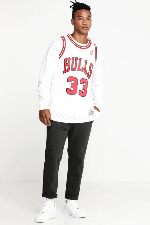 mitchell&ness Canotta Swingman NBA Chicago Bulls Scottie Pippen Bianco Uomo, foto 2