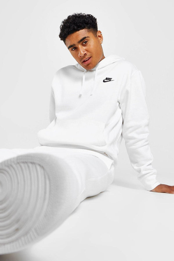 nike sportswear Felpa Con Cappuccio Club Bianco Uomo, foto 2
