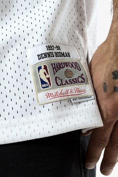 mitchell&ness Canotta Swingman NBA Chicago Bulls 1997-98 Dennis Rodman Bianco Uomo, foto 5