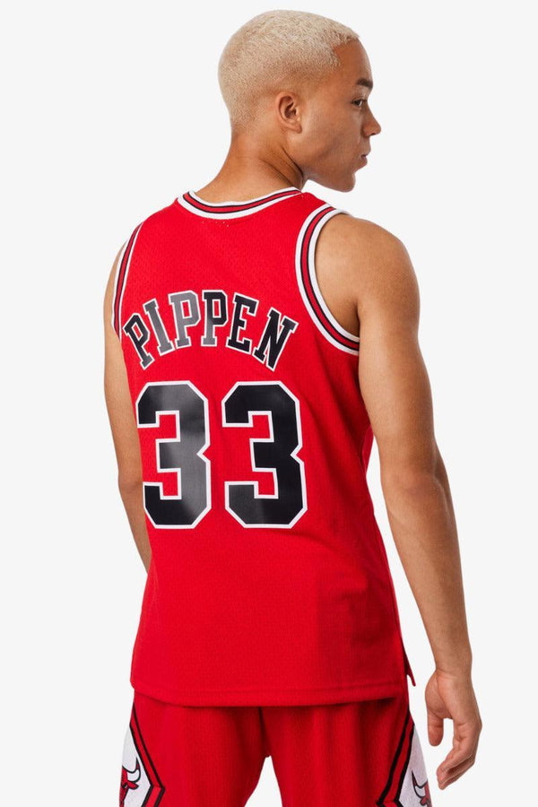 mitchell&ness Canotta Swingman NBA Chicago Bulls 1997-98 Scottie Pippen Rosso Uomo, foto 2